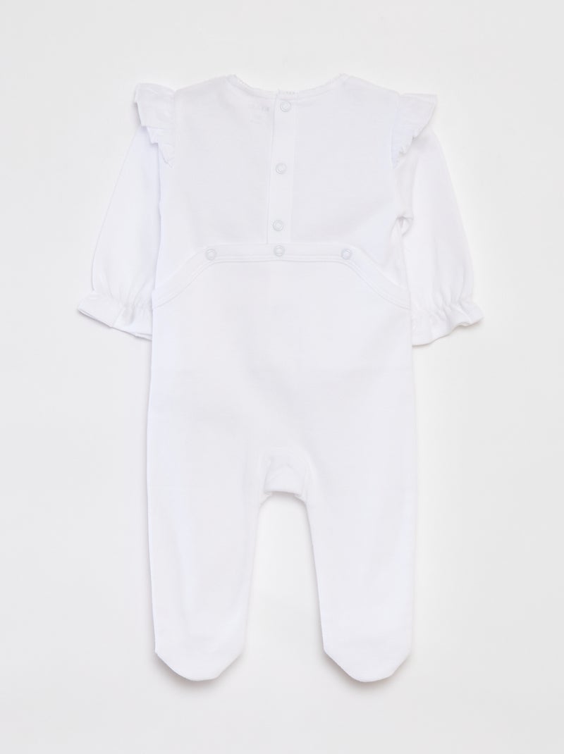 Lot dors bien + body avec broderie anglaise - 2 pièces blanc - Kiabi