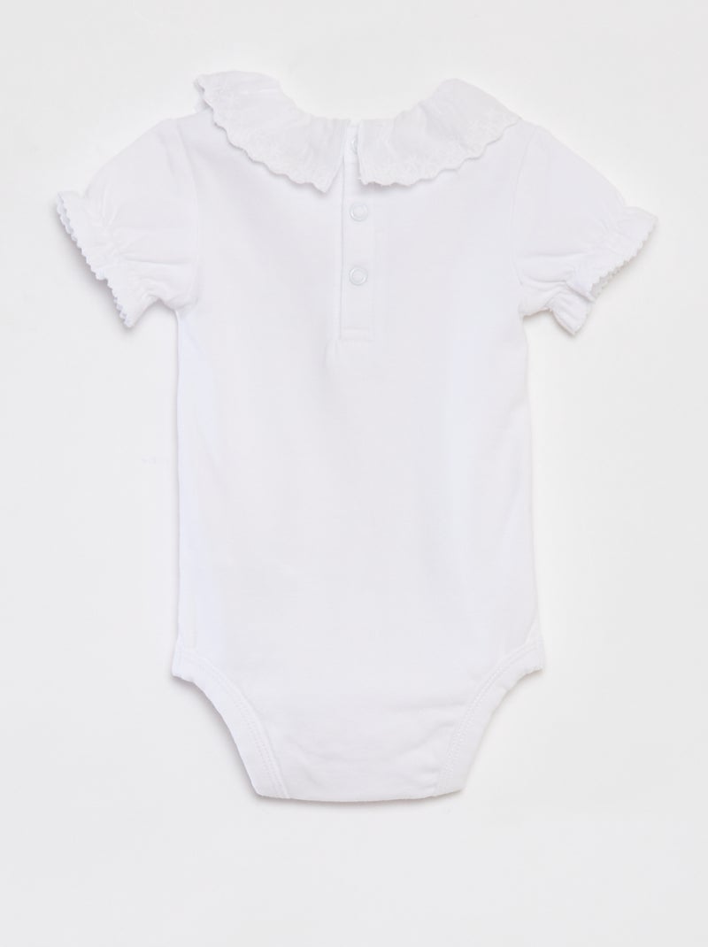Lot dors bien + body avec broderie anglaise - 2 pièces blanc - Kiabi