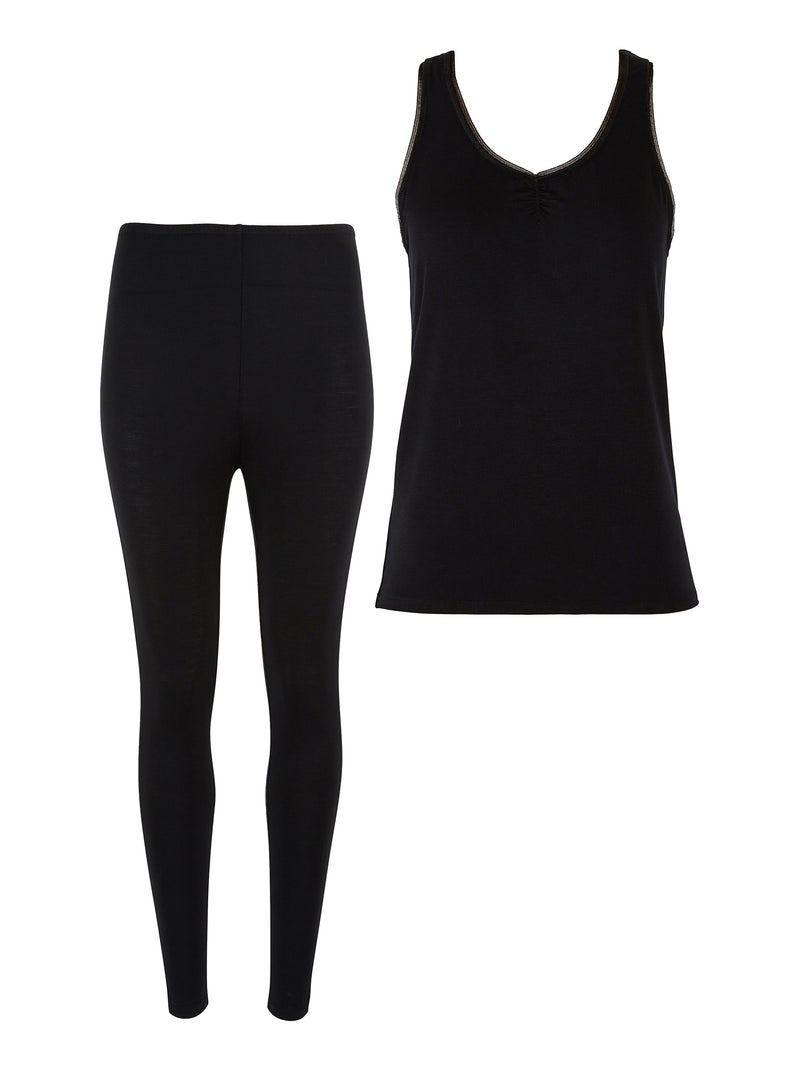 Lot D'un Legging + Debardeur Chill Sans Complexe Noir Noir - Kiabi