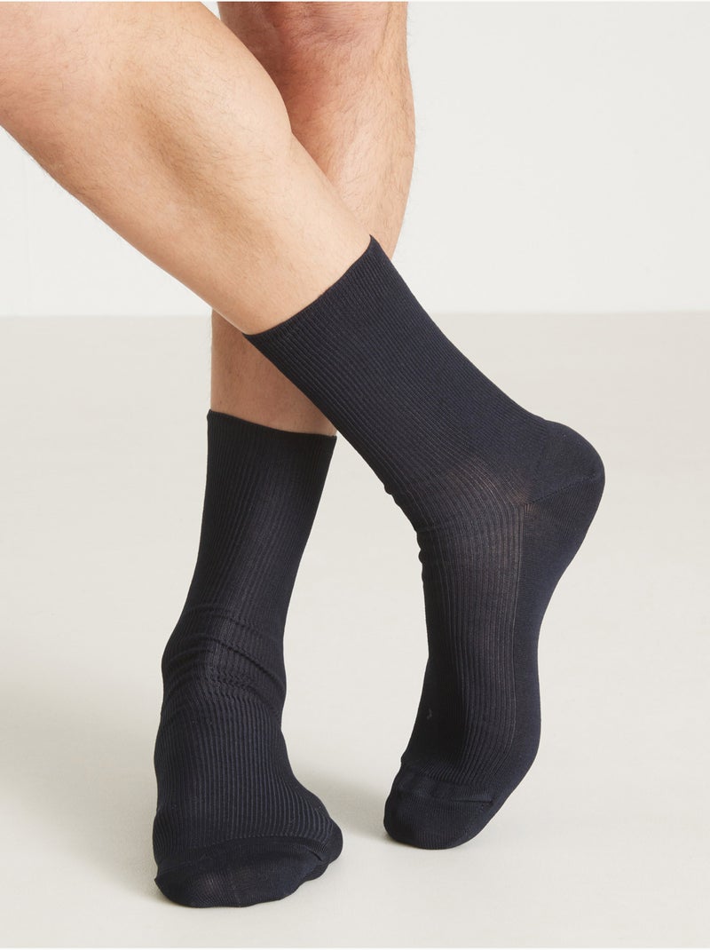 Lot mi-chaussettes pieds sensibles - DAXON Bleu marine - Kiabi