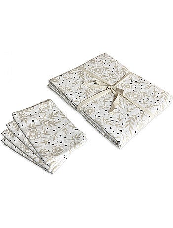 Lot nappe rectangle en coton imprimé floral VERONE – Future Home