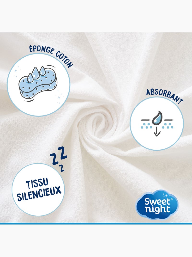 Lot Protège-Matelas + 1 Protège-Oreiller - Bouclette Éponge Coton Absorbante Blanc - Kiabi
