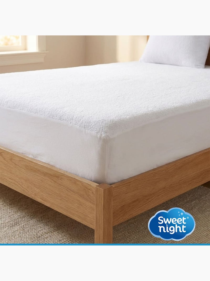 Lot Protège-Matelas + 1 Protège-Oreiller - Bouclette Éponge Coton Absorbante Blanc - Kiabi