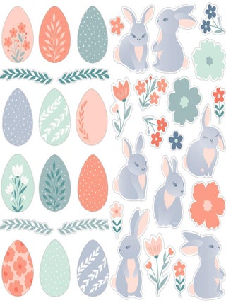 Lot stickers 3D lapins / oeufs - Artemio