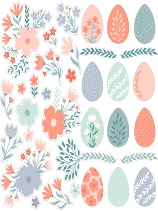 Lot stickers 3D oeufs / fleurs - Artemio