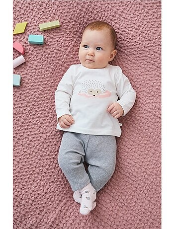 Lot t-shirt + legging, jersey côtelé Noukie's