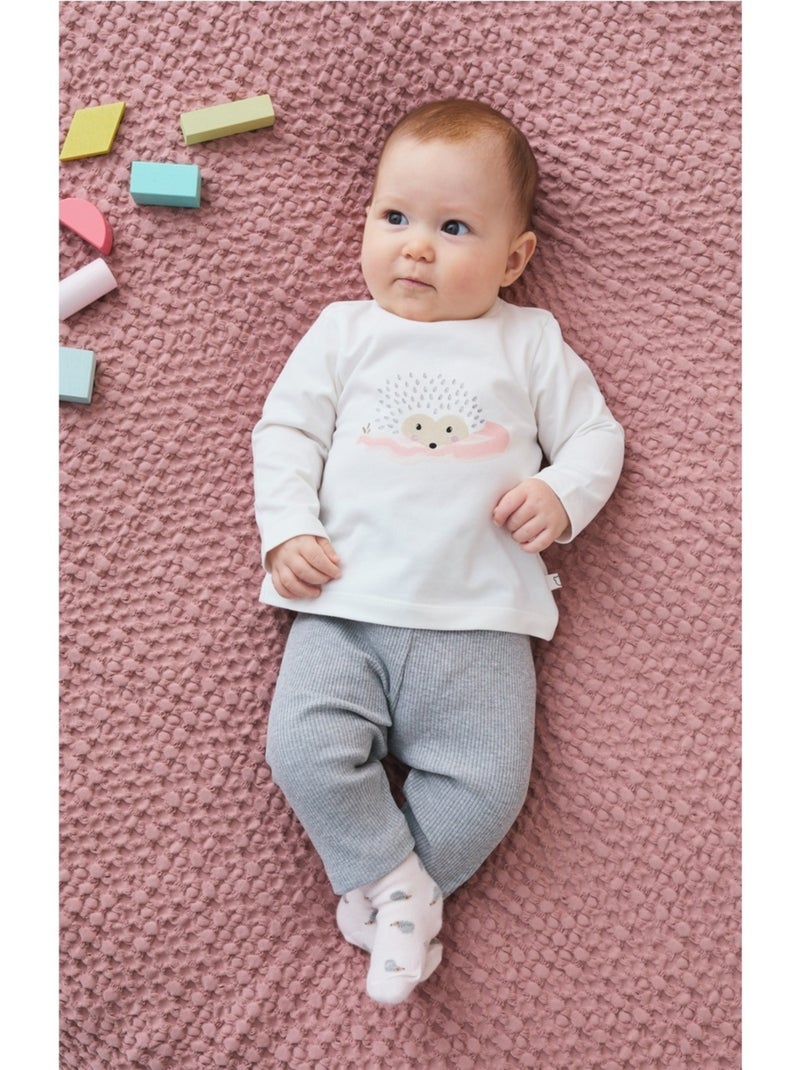 Lot t-shirt + legging, jersey côtelé Noukie's Blanc - Kiabi