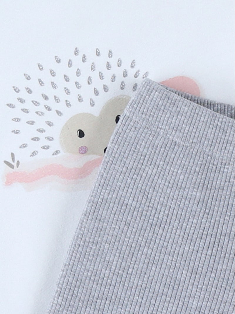 Lot t-shirt + legging, jersey côtelé Noukie's Blanc - Kiabi