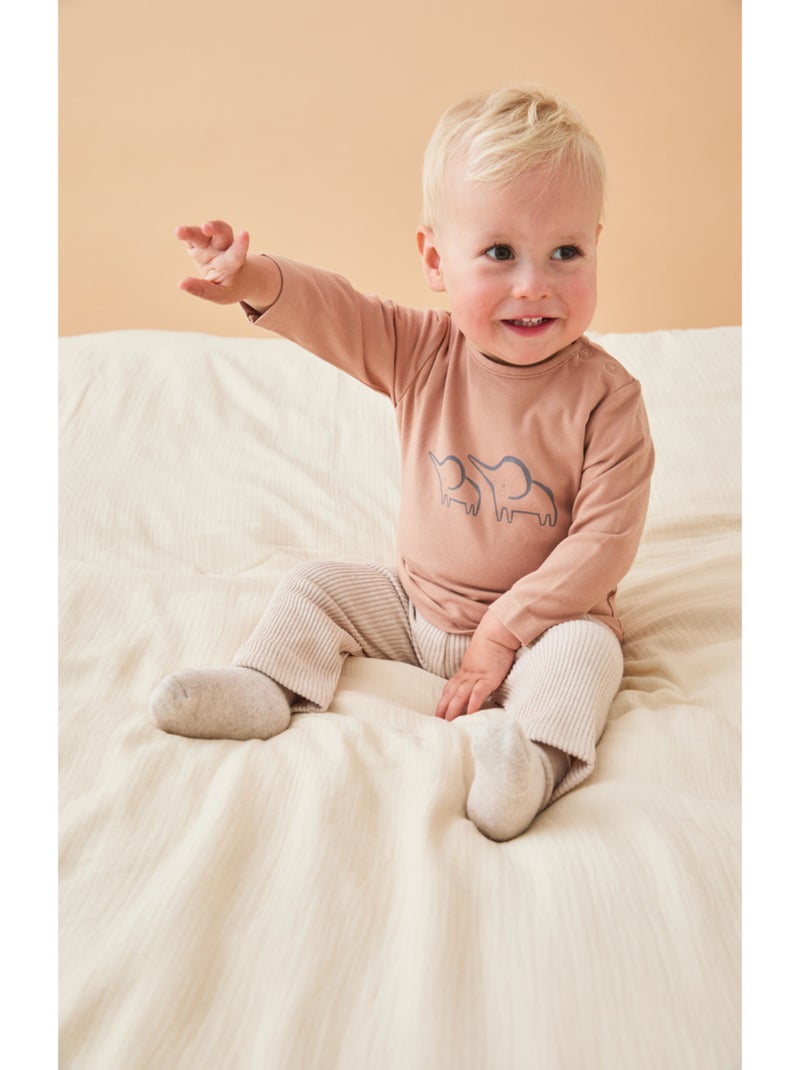 Lot t-shirt + legging, jersey Noukie's Beige - Kiabi