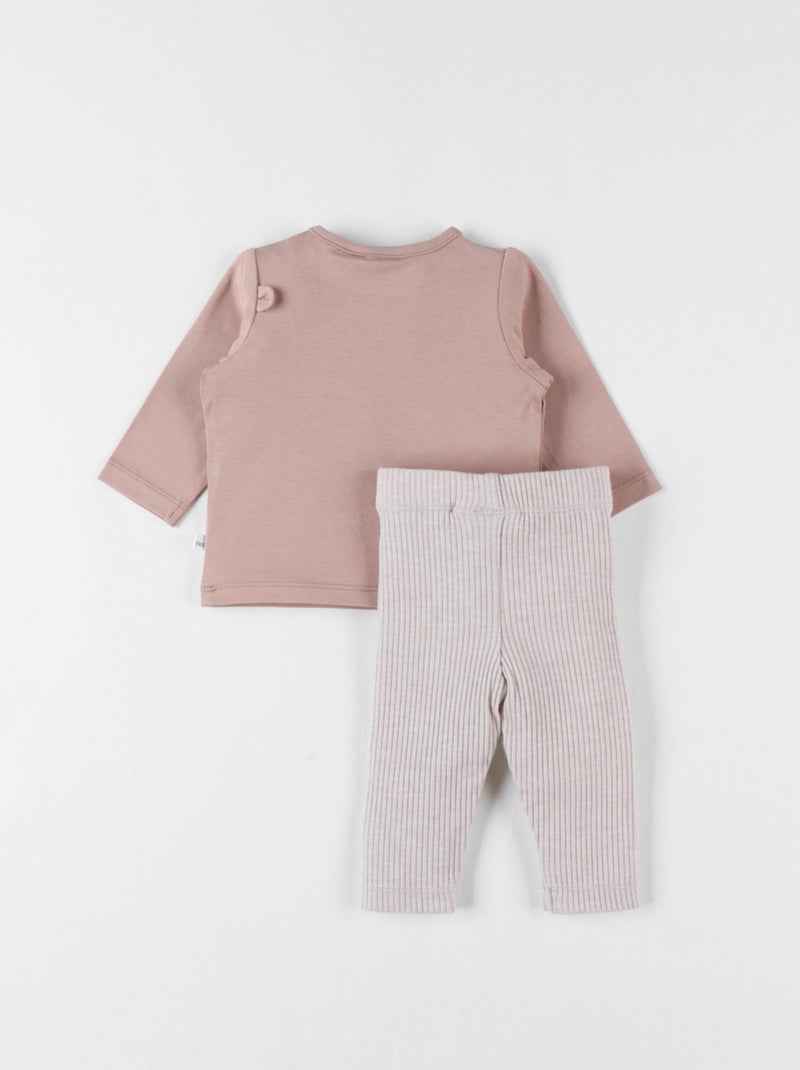 Lot t-shirt + legging, jersey Noukie's Beige - Kiabi