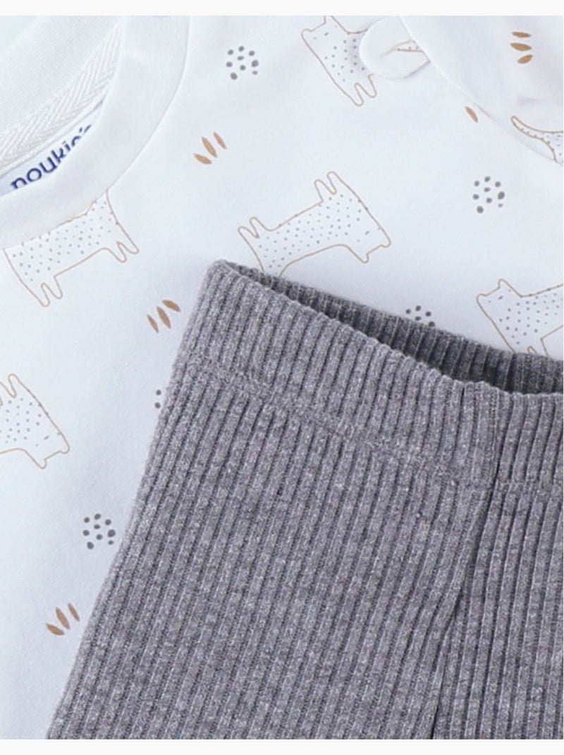 Lot t-shirt + legging, jersey Noukie's Blanc - Kiabi