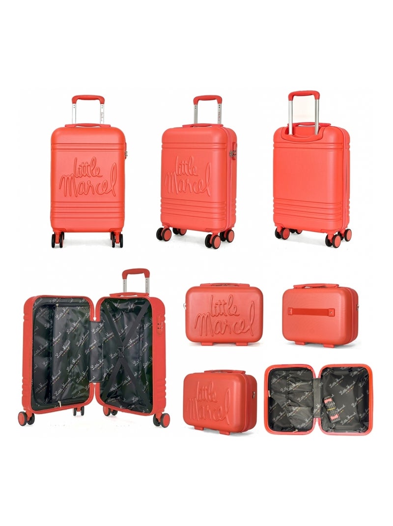 Lot valise cabine 55cm plus un vanity rigide Rouge - Kiabi