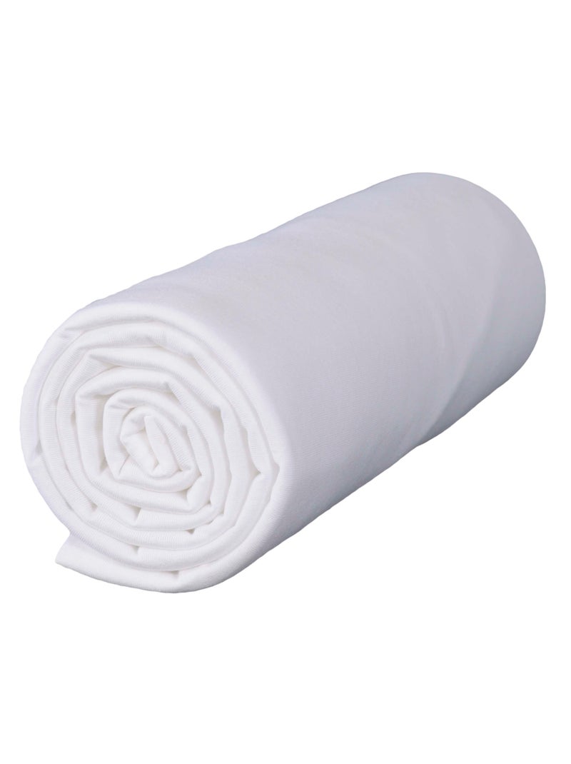 Lot x2 Draps housse bébé 100% jersey Bio peigné - 'P'tit Basile' Blanc - Kiabi