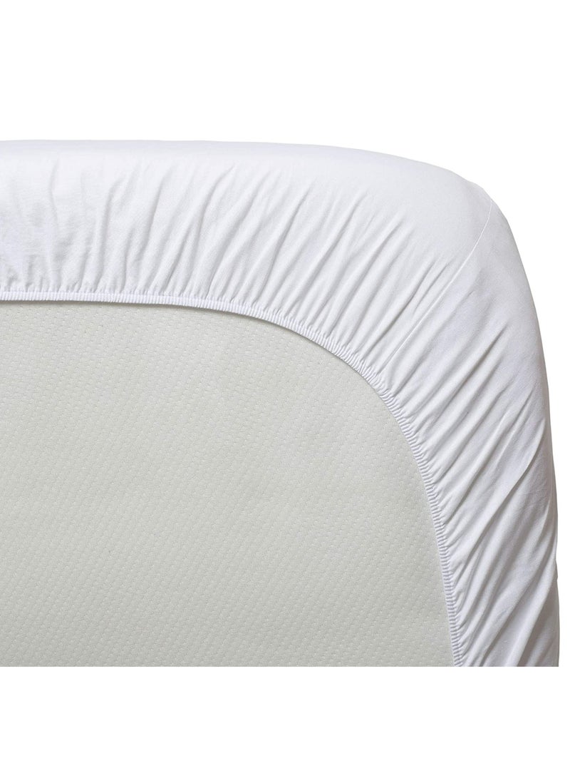 Lot x2 Draps housse bébé 100% jersey Bio peigné - 'P'tit Basile' Blanc - Kiabi