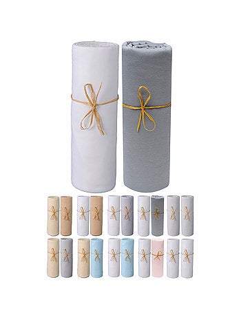 Lot x2 Draps housse bébé 100% jersey Bio peigné - 'P'tit Basile'