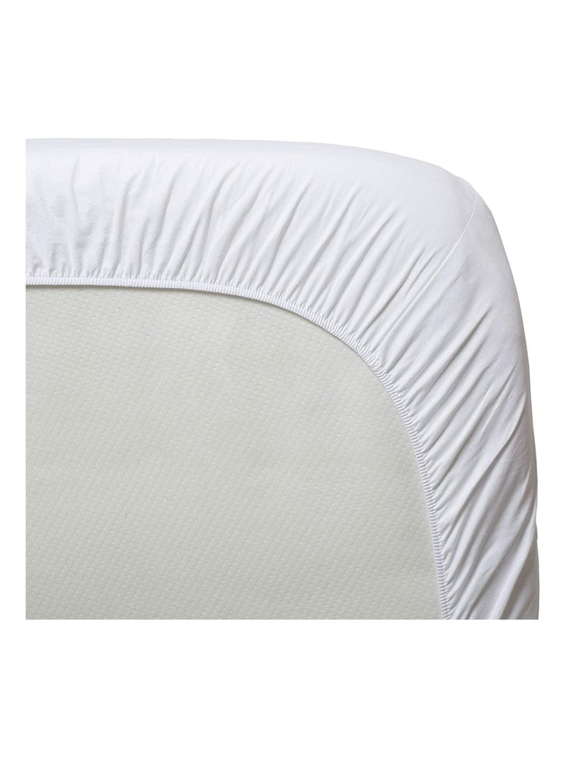 Lot x2 Draps housse bébé 100% jersey Bio peigné - 'P'tit Basile' Blanc Noir - Kiabi