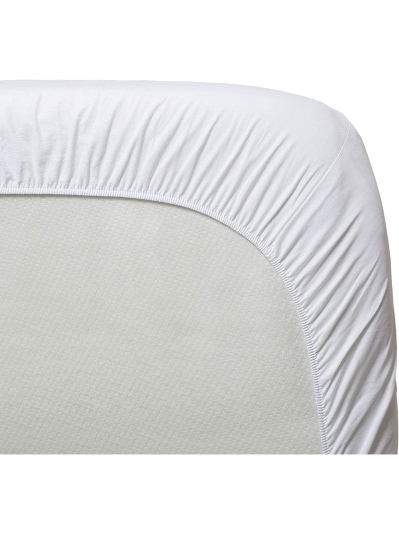 Lot x2 Draps housse bébé 100% jersey Bio peigné - 'P'tit Basile' Bleu Ecru - Kiabi