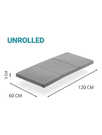 LOT X2 Matelas pliable pour lit de voyage 120 x 60 cm, matelas en mousse, épaisseur 5 cm, pliable