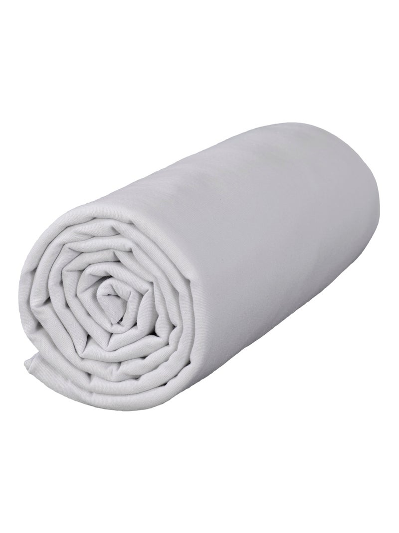 Lot x3 Draps housse bébé 100% jersey Bio peigné - 'P'tit Basile' Gris perle - Kiabi