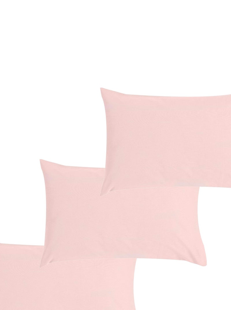 Lot x3 Taies d'oreiller 40x60 cm - 100% coton Bio - 'Ptit Basile' Rose clair - Kiabi