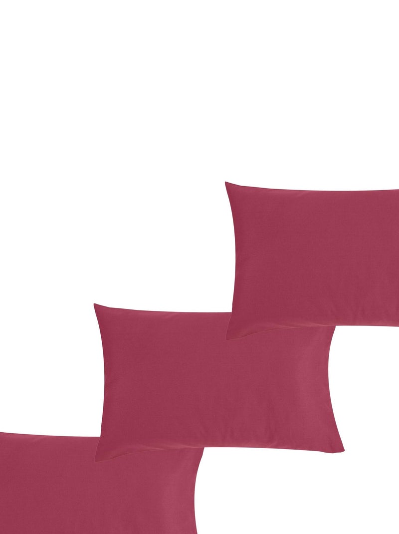 Lot x3 Taies d'oreiller 40x60 cm - 100% coton Bio - 'Ptit Basile' Violet prune - Kiabi