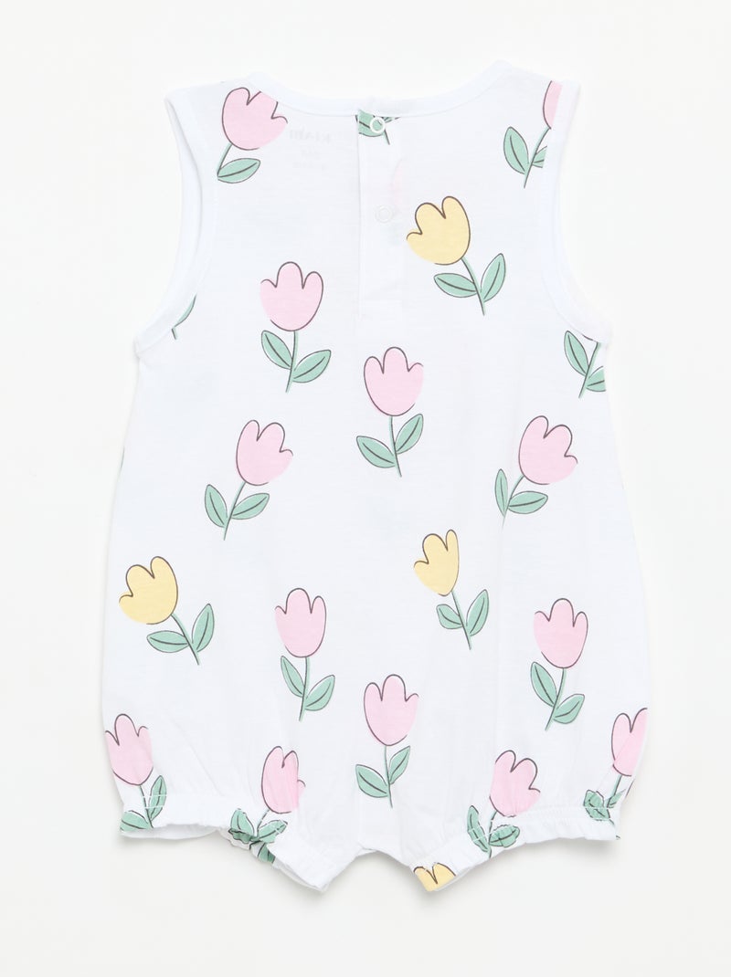 Lots de 2 barboteuses sans manches Blanc - Kiabi