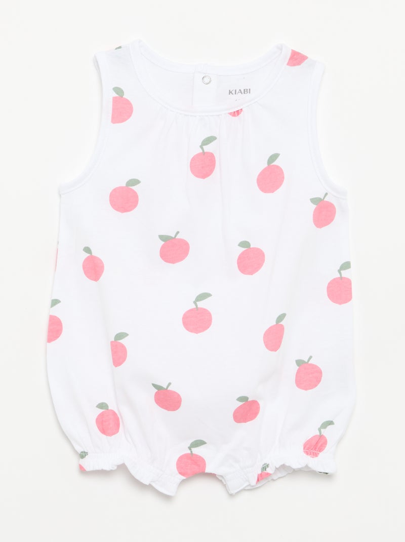 Lots de 2 barboteuses sans manches Blanc - Kiabi