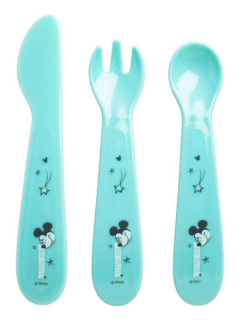 Lots de 3 couverts bébé en plastique - Mickey Little One - Babycalin Bleu - Kiabi
