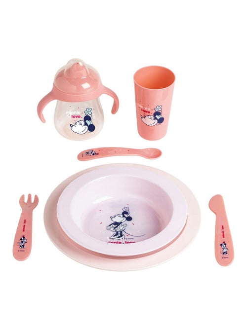 Lots de 3 couverts bébé en plastique - Minnie Confettis - Babycalin - Kiabi
