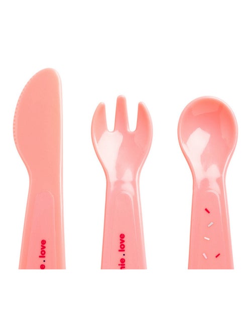 Lots de 3 couverts bébé en plastique - Minnie Confettis - Babycalin - Kiabi