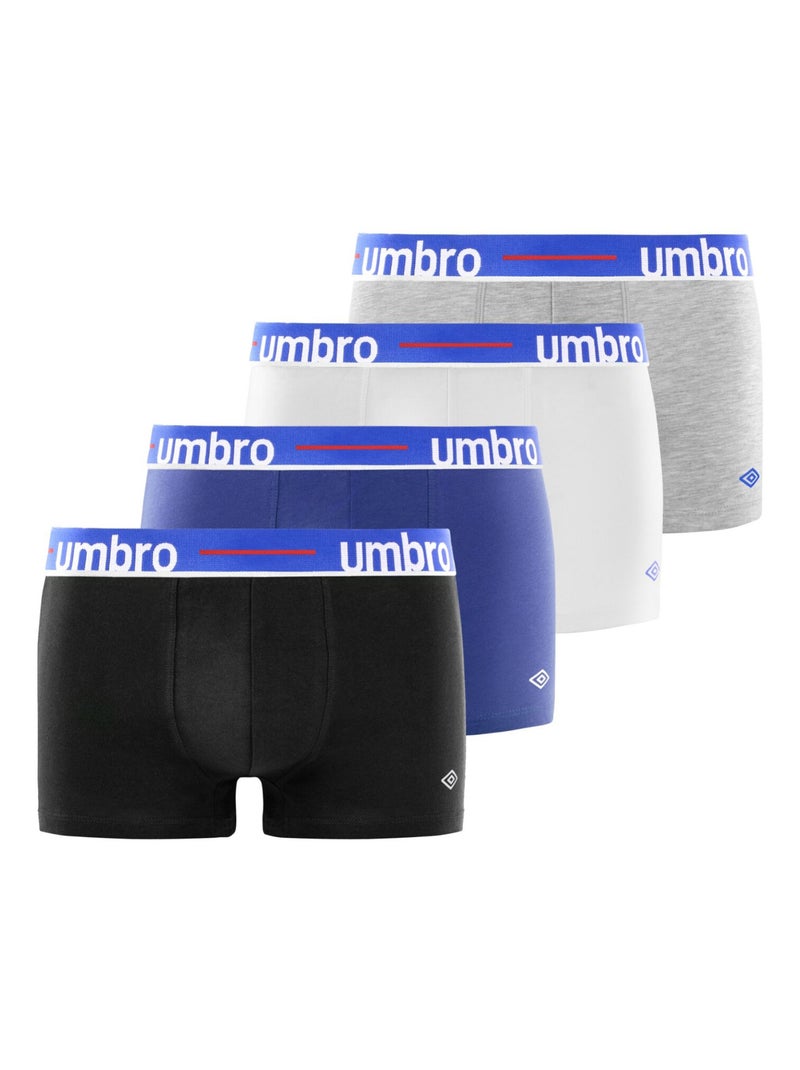 Lots de 4 boxers homme en coton Umbro Noir Blanc Gris - Kiabi