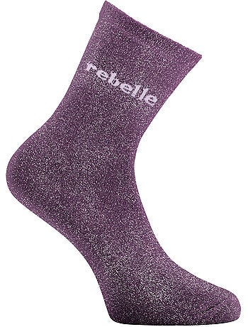 Lots de 6 paires de chaussettes femme à paillettes soft pépite twinday