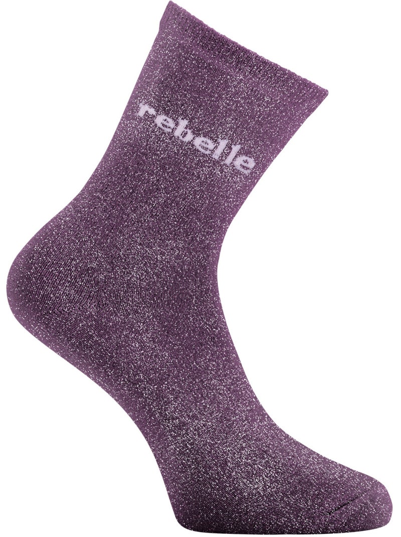 Lots de 6 paires de chaussettes femme à paillettes soft pépite twinday Turquoise - Kiabi