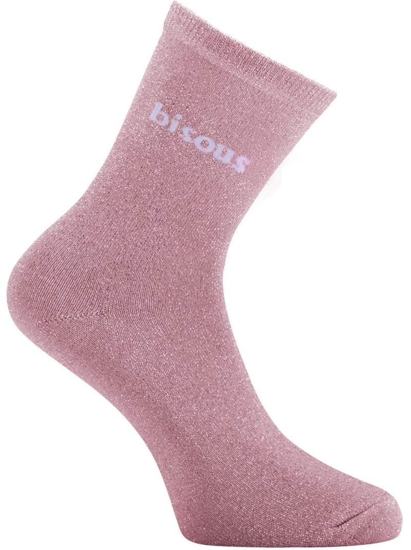 Lots de 6 paires de chaussettes femme à paillettes soft pépite twinday Turquoise - Kiabi