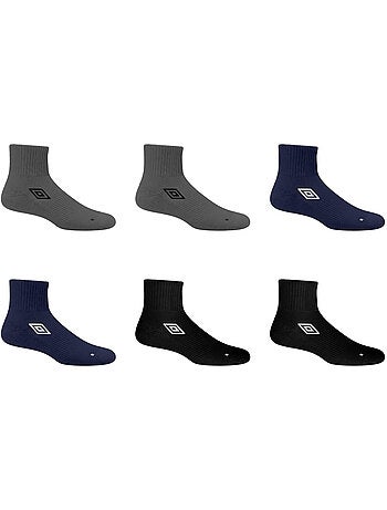 Lots de 6 paires de chaussettes quarter mid core umbro