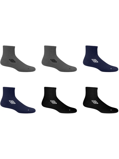 Lots de 6 paires de chaussettes quarter mid core umbro - Kiabi Lots de 6 paires de chaussettes quarter mid core umbro - Kiabi