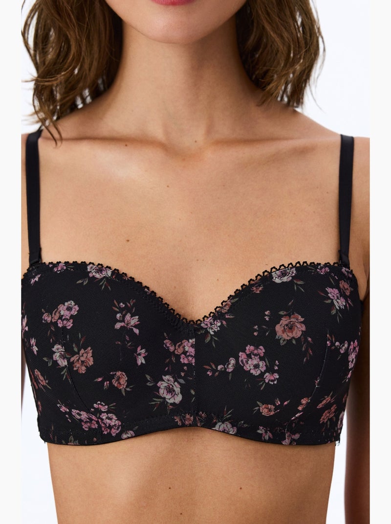 Lotus mesh soutien-gorge fleuri rembourré penti Multicolore - Kiabi