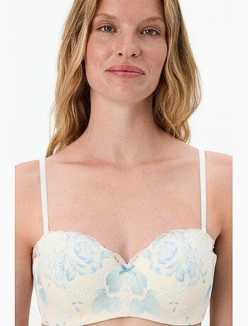 Lotus soutien-gorge en dentelle à fleurs, avec coussinets penti