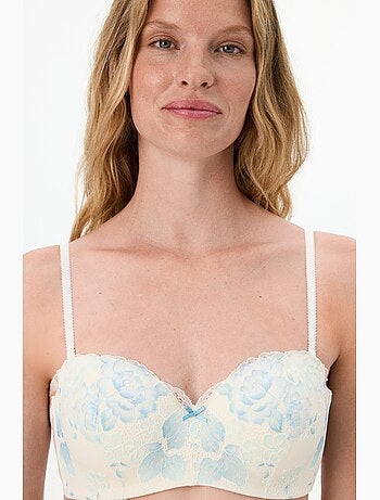 Lotus soutien-gorge en dentelle à fleurs, avec coussinets penti