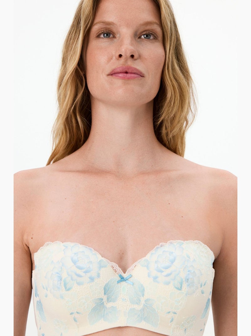 Lotus soutien-gorge en dentelle à fleurs, avec coussinets penti Blanc cassé - Kiabi