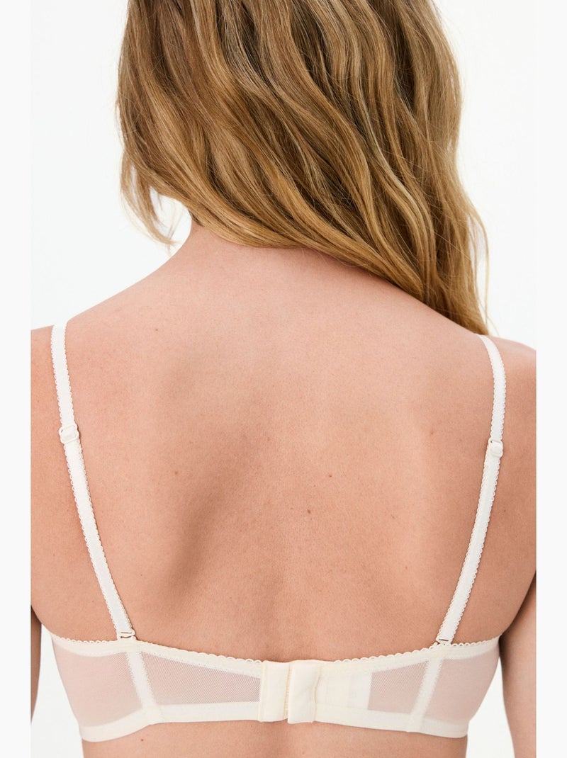 Lotus soutien-gorge en dentelle à fleurs, avec coussinets penti Blanc cassé - Kiabi