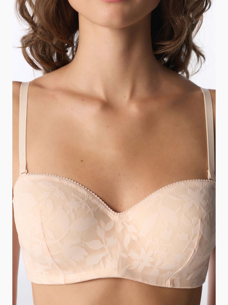 Lotus soutien-gorge en dentelle fleurie rembourré penti Beige argile - Kiabi