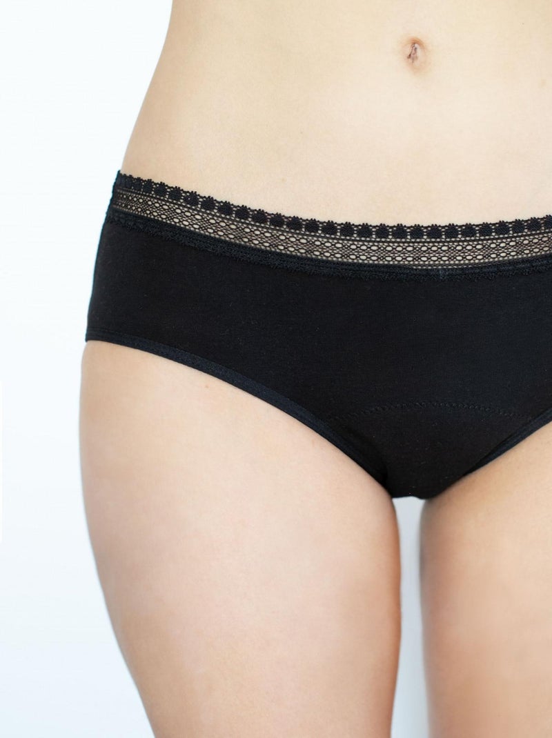 LOTx2 Shorty menstruel BIEN ÊTRE BIO   - Gérard Pasquier Noir Noir - Kiabi