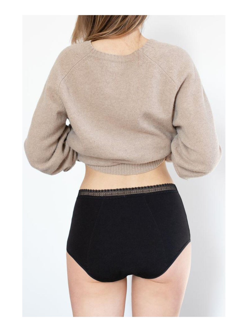 LOTx3 Culotte haute menstruelle BIEN ÊTRE BIO   - Gérard Pasquier Noir Noir - Kiabi