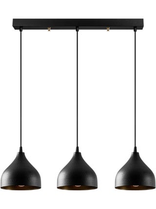 LOUISE - Suspension en métal noir 3 ampoules