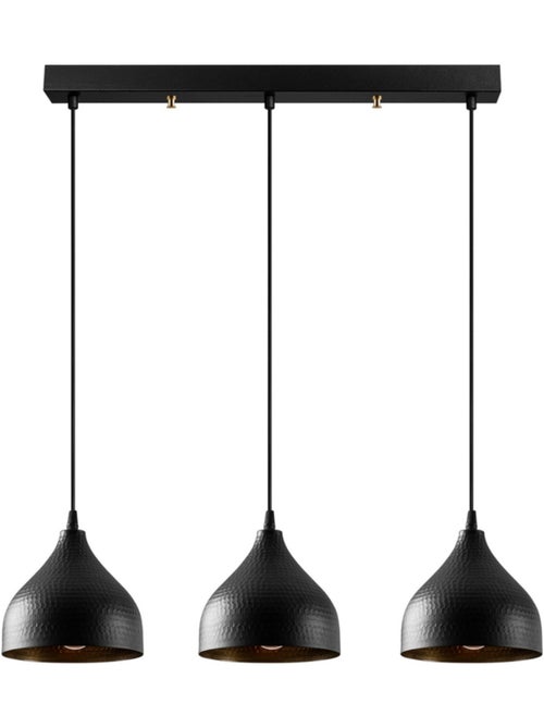 LOUISE Suspension en métal noir 3 ampoules - Kiabi LOUISE Suspension en métal noir 3 ampoules - Kiabi