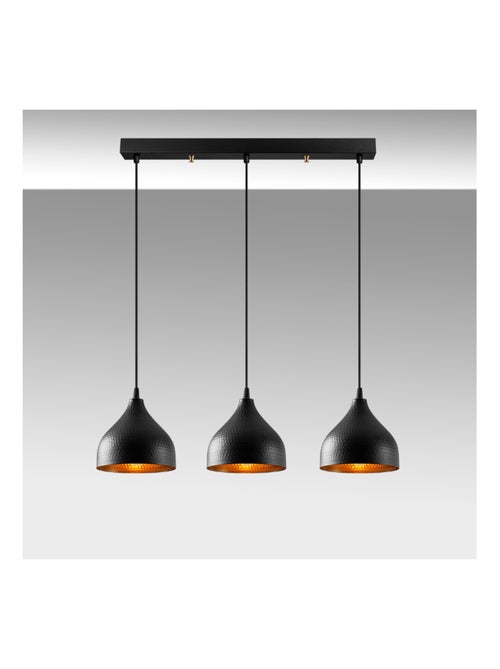 LOUISE Suspension en métal noir 3 ampoules - Kiabi LOUISE Suspension en métal noir 3 ampoules - Kiabi