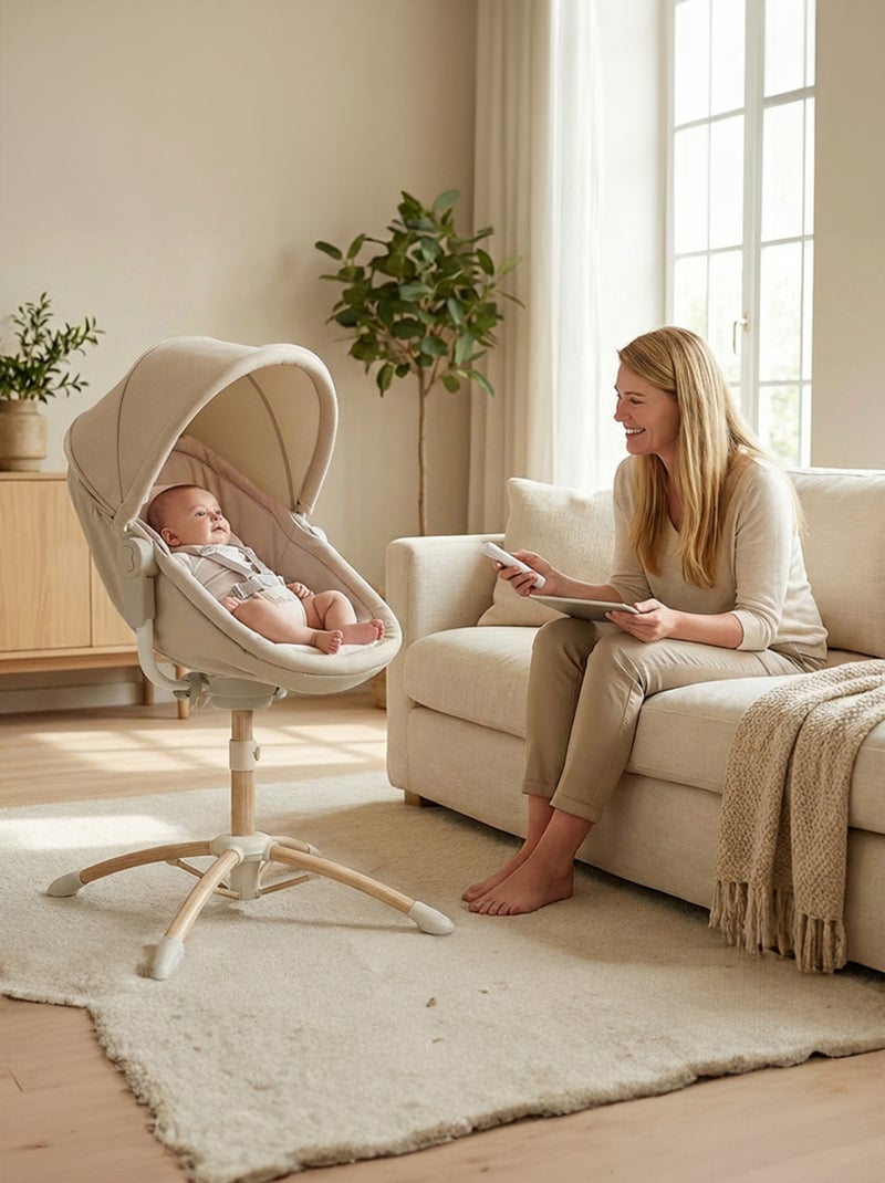 LOUNA Berceau 4 en 1 Multifonction Beige - Kiabi