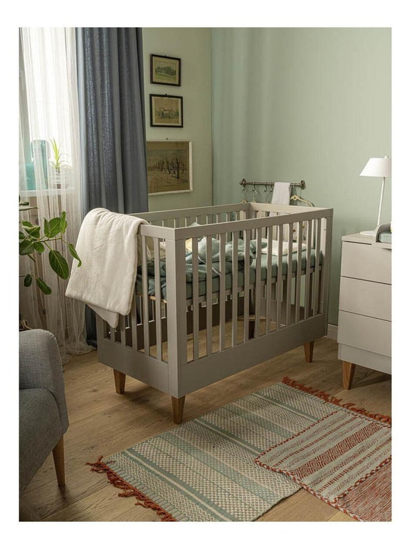 Lounge Lit Bébé 60x120 gris clair/bois Beige - Kiabi