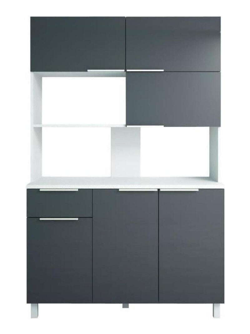 LOVA Buffet de cuisine contemporain gris brillant - AUCUNE Gris Gris - Kiabi